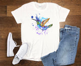Watercolor Hummingbird Plus Size Raglan Shirt - Trendy Ladies Top for Mom