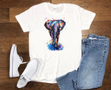Watercolor Elephant Plus Size Raglan Shirt  Trendy Ladies Top