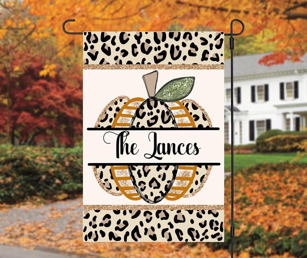 Personalized Welcome Fall Garden Flag - Floral Design - 12 x 18 Inches