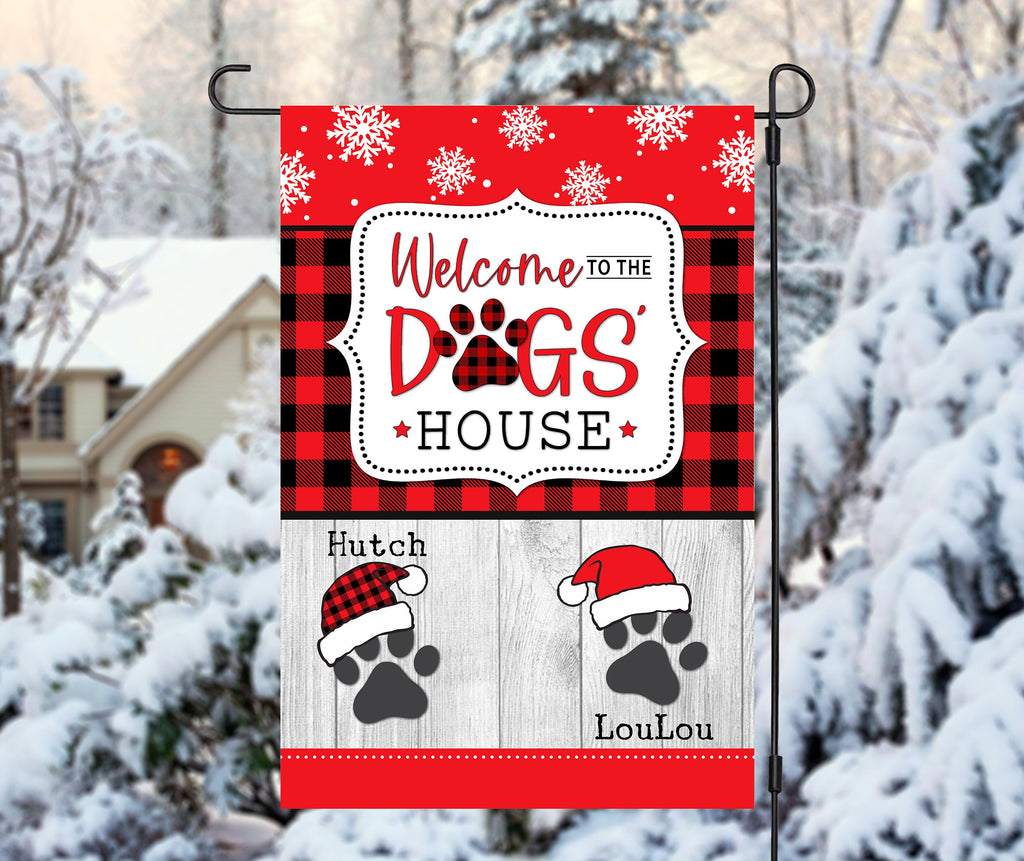 Christmas Garden Flag  Personalized 12x18 Pet Flag  Custom Holiday Decoration for Garden  Dog Lovers Holiday Gift