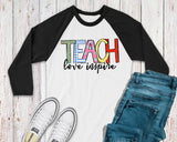 Love Teach Inspire Teacher Shirt  Plus Size Ladies T-shirt  Teacher Appreciation Gift