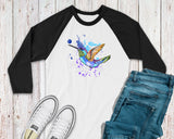 Watercolor Hummingbird Plus Size Raglan Shirt - Trendy Ladies Top for Mom