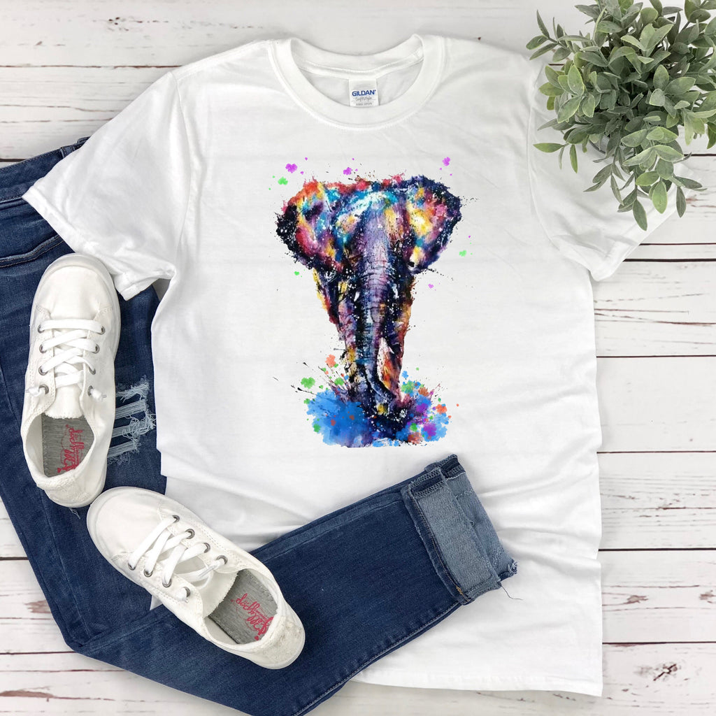 Watercolor Elephant Plus Size Raglan Shirt  Trendy Ladies Top