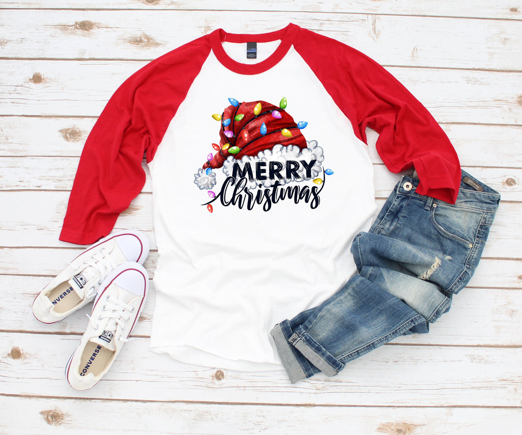 Womens Christmas Lights Holiday Shirt  Plus Size Merry Christmas Tee