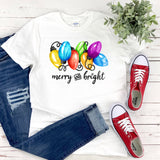 Christmas Lights Holiday Shirt for Women - Plus Size Merry and Bright Festive Tee