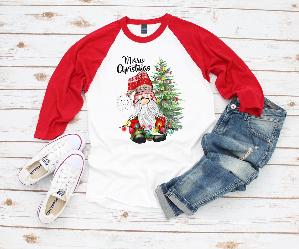 Christmas Gnome Holiday Shirt for Women  Plus Size  Merry Christmas