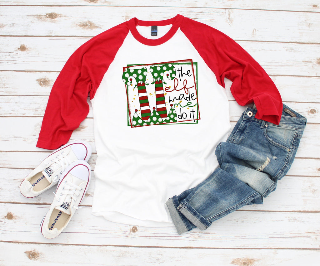 Christmas Elf Shirt  Festive Holiday Top for Women  Plus Size Elf Tee  Fun Holiday Wear for Ladies  Elf Made Me Do It Design