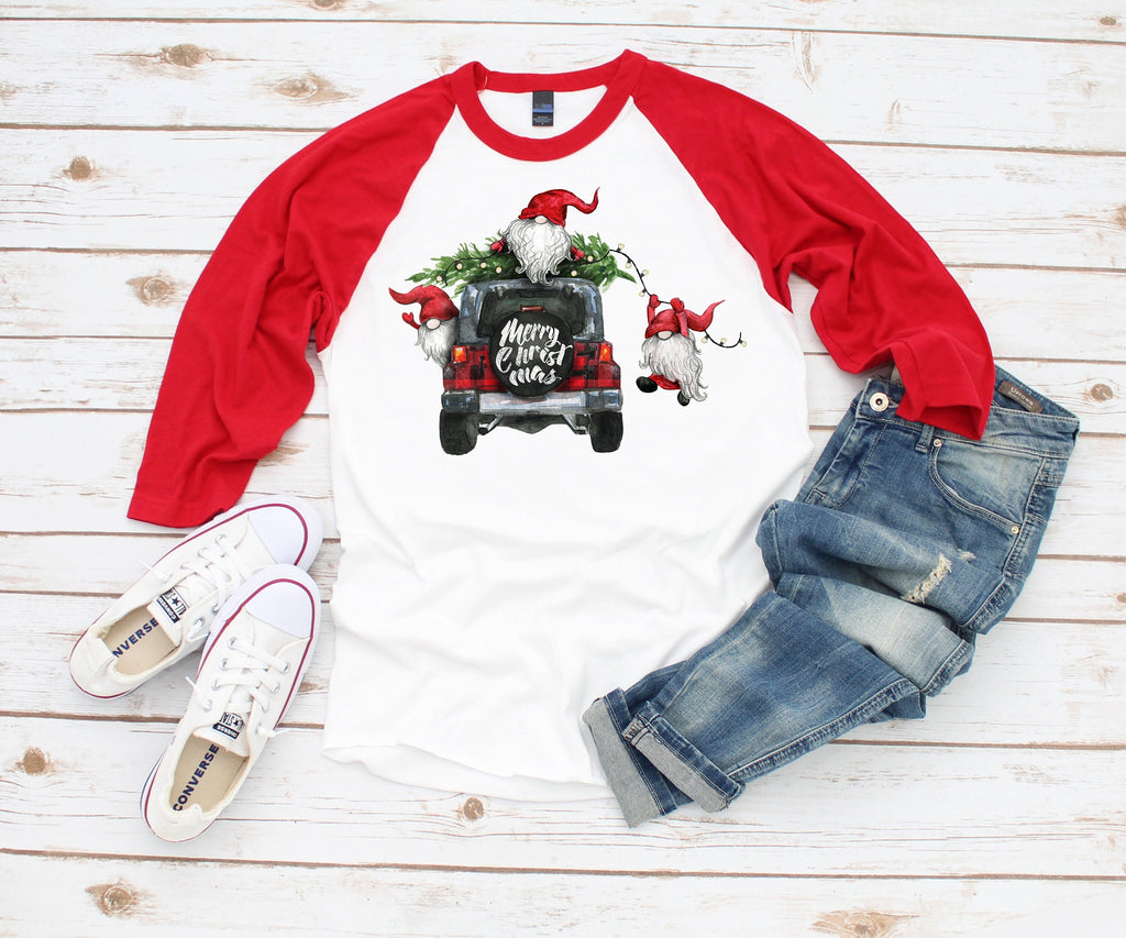 Christmas Gnome Shirt for Women  Plus Size Ladies Holiday Tee  Merry Christmas Design