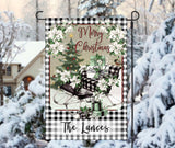 Personalized Christmas Sleigh Garden Flag - Customized 12x18 Holiday Flag with Family Name