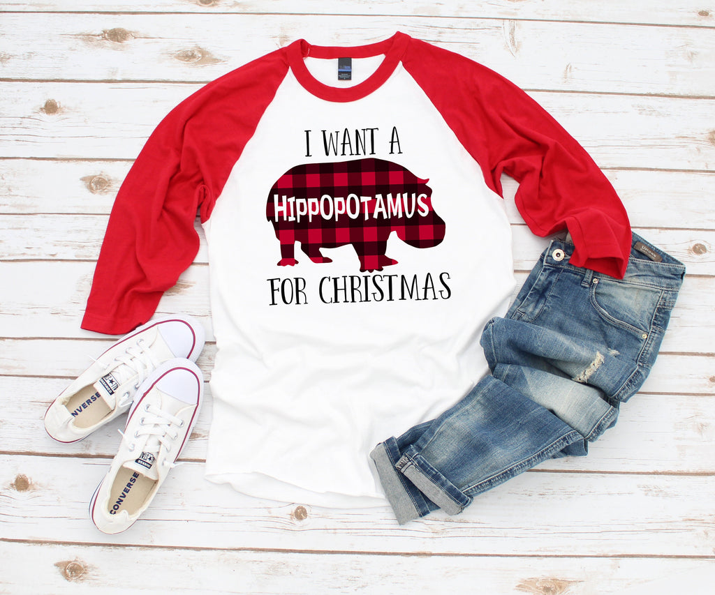 Christmas Hippo Shirt for Women  Plus Size Holiday Tee  Festive Ladies Gift