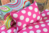18 in Doll Bedding Set - Pink Polka Dots - Includes Mattress Blanket - Perfect for Baby Dolls or Pet Beds