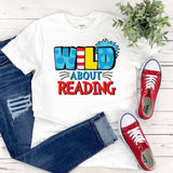 Wild About Reading Teacher Shirt  Plus Size Womens Reading Tee  Read Across America  Fun Reading Shirt