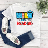 Wild About Reading Teacher Shirt  Plus Size Womens Reading Tee  Read Across America  Fun Reading Shirt