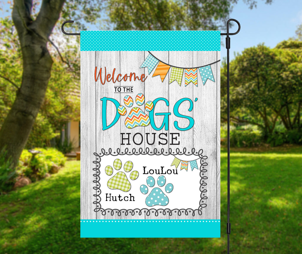 Personalized Pet Garden Flag - Spring Season 12x18 - Custom Doghouse Theme