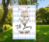 Easter Bunny Garden Flag  Personalized Family Name  Customizable  12 x 18 Inches