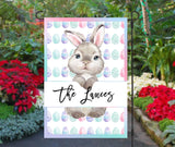 Easter Bunny Garden Flag  Personalized Family Name  Customizable  12 x 18 Inches