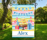 Personalized Happy Birthday Garden Flag - Custom Party Celebration - Birthday Flag