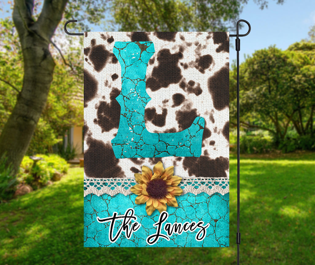Personalized Welcome Garden Flag - Boho Design - Customizable - 12x18 inches - Family Name - Summer Decor