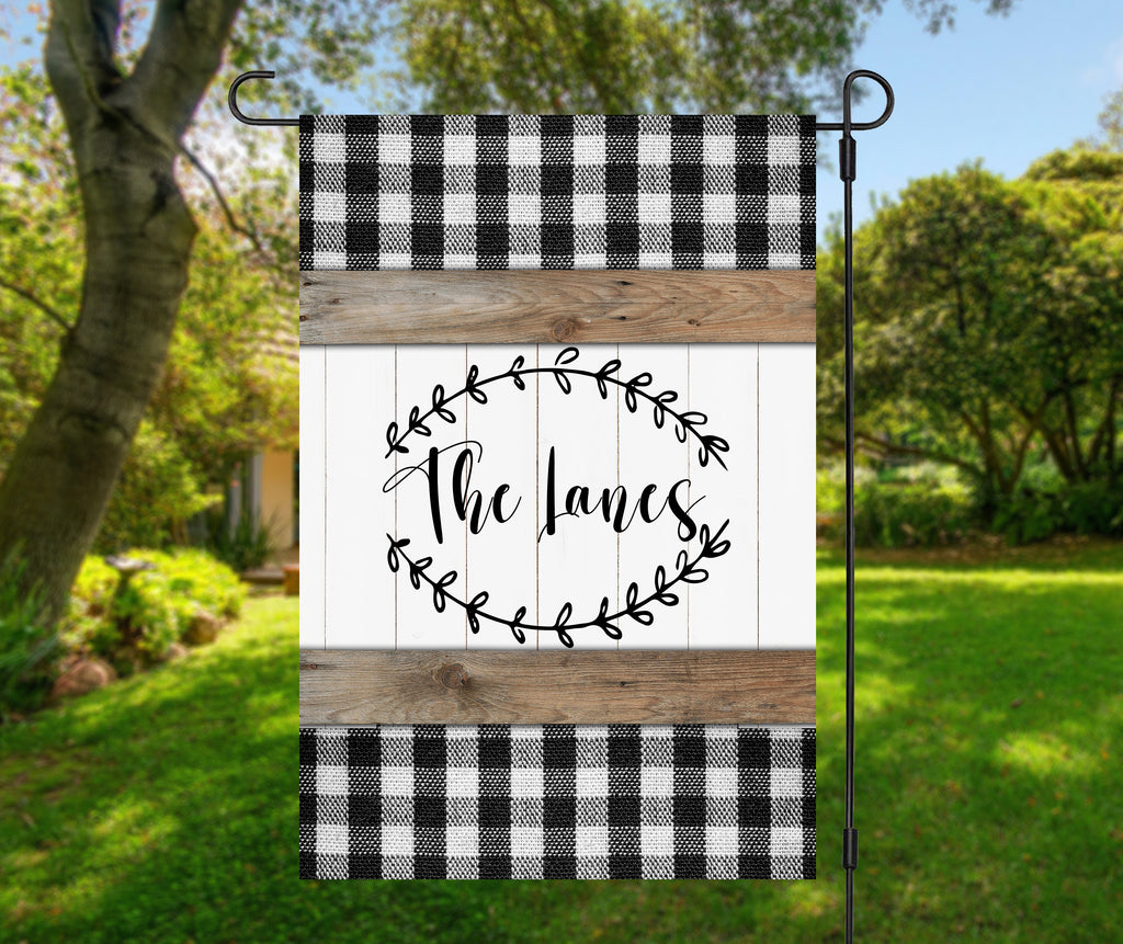 Personalized Welcome Spring Flag - Farmhouse Custom Family Name - 12x18 Garden Flag