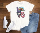 Love Camping T-Shirt for Women  RV and Camper Themed Top  Plus Size Available  Perfect Gift for Mom and Outdoor Enthusiasts