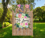 Custom Floral Garden Flag with Family Name - Personalized Spring Dcor