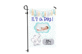 Personalized Baby Garden Flag  Custom Birth Announcement 12x18  Celebration Photo Design