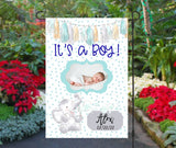 Personalized Baby Garden Flag  Custom Birth Announcement 12x18  Celebration Photo Design