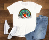 Teacher Love Inspire  Rainbow Back to School T-shirt for Plus Size Women  Ladies Tee