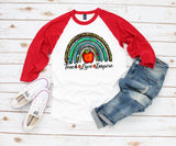 Teacher Love Inspire  Rainbow Back to School T-shirt for Plus Size Women  Ladies Tee