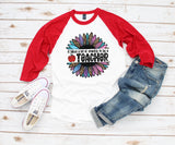 Teacher T-Shirt  Sparkle Flower Design  Plus Size Womens Shirt for Back to School  Teachers Gift