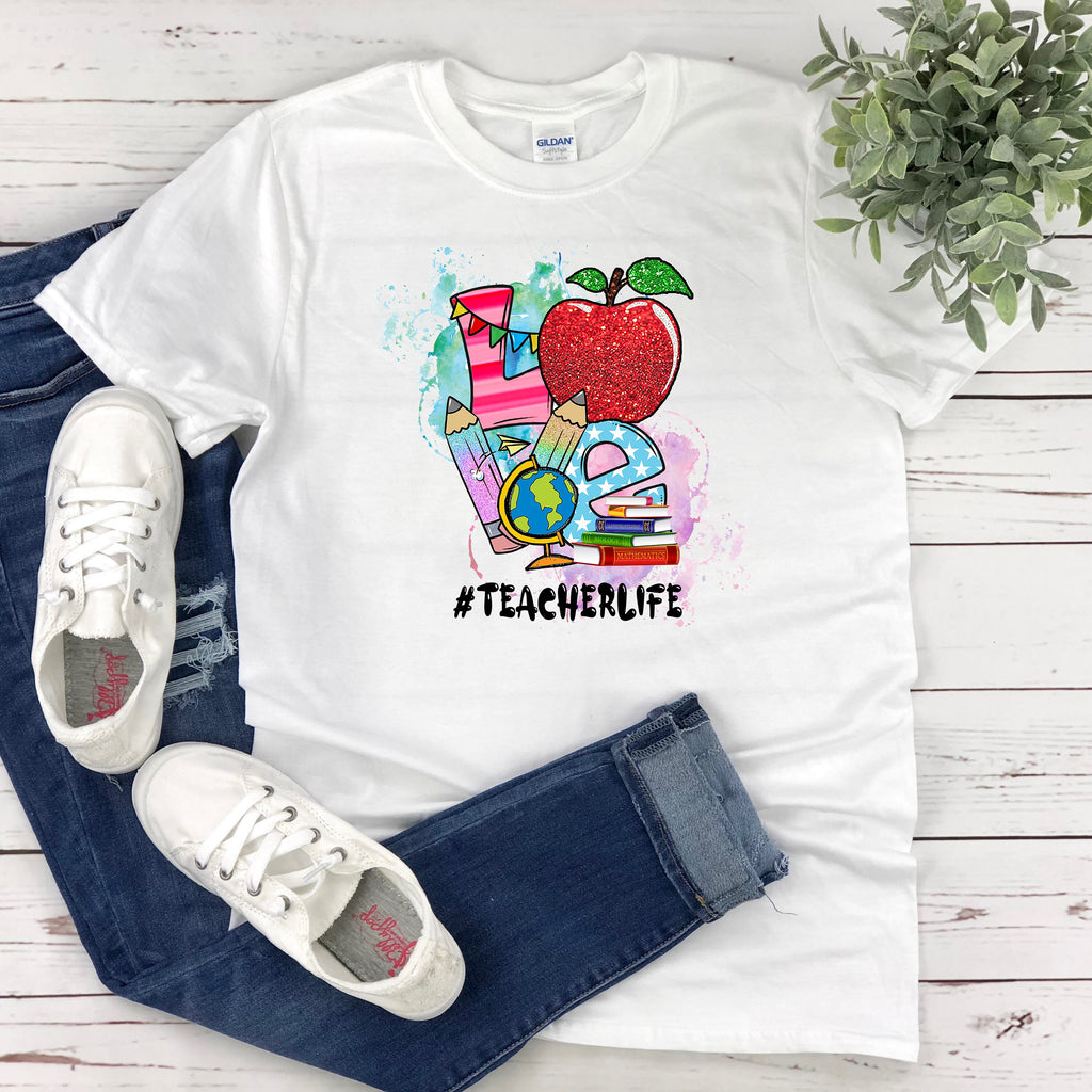 Love Teacher Life Top - Plus Size Teacher Shirt - Ladies Teacher Gift