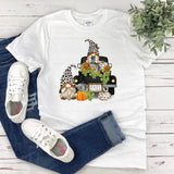 Leopard Gnome Truck Fall Pumpkins Shirt - Plus Size Womens Fall Top