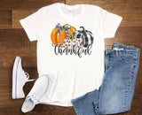 Thankful Fall Pumpkin Shirt  Plus Size Womans Top  Cute Buffalo Check  Autumn Pumpkins