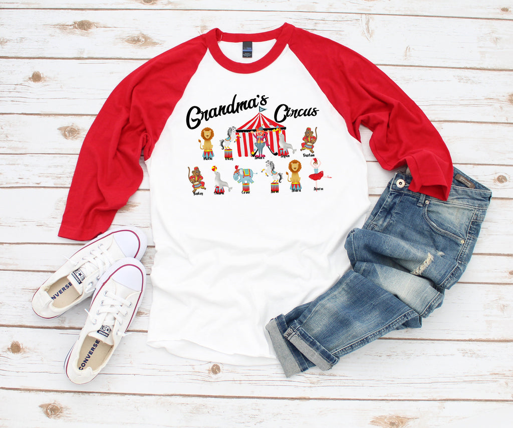 Custom Grandma Shirt  Plus Size  Grandkid Circus  Mimi Gigi Nana Mom Nanny  Grandmother Gift