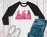 Breast Cancer Awareness Plus Size Raglan T-Shirt with Pink Gnome Design  Gifts for Mom  Pink Ribbon Shirt