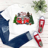 Merry Christmas Camper Womens Plus Size Shirt - Holiday and Christmas Camper Design
