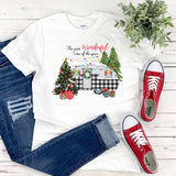 Christmas Camper Holiday Shirt - Festive Plus Size for Women - Camping Theme - Wonderful Time of Year