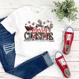Womens Christmas Sleigh Shirt  Plus Size Holiday Tee  Festive Merry Shirt