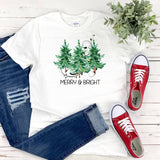 Christmas Tree Womens Holiday Shirt Plus Size Ladies Merry  Bright