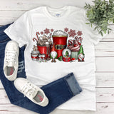 Christmas Cocoa Womens Holiday Shirt - Coffee Hot Cocoa Print - Plus Size Ladies Top