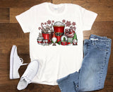 Christmas Cocoa Womens Holiday Shirt - Coffee Hot Cocoa Print - Plus Size Ladies Top