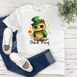 St Patricks Day Shirt - Lucky Owl Top - Pinch Proof Shamrock Design