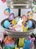 Easter Bunny Tiered Tray Decor  Easter Sign  Eggs  Spring Decor  Bunny Figurine