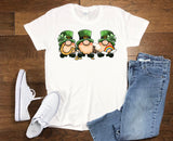 Plus Size St Patricks Day Shirt with Lucky Green Gnomes - Holiday T-Shirt