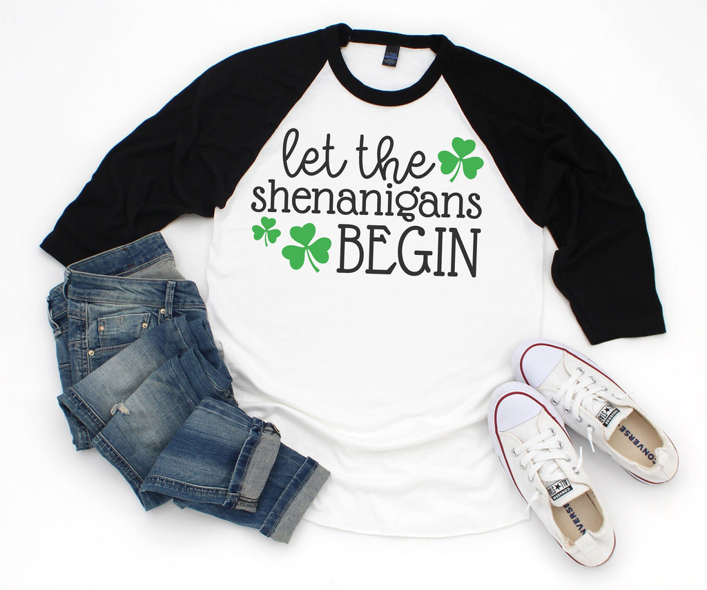 St Patricks Day Shirt  Plus Size Lucky Top  Let the Shenanigans Begin  Holiday T-Shirt