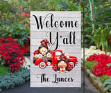 Personalized Summer Garden Flag  Custom Welcome Yall Gnome Design  Ladybug Gift Idea  12 x 18 Inches