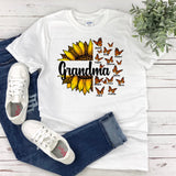 Mothers Day Grandmother Shirt  Sunflower Butterfly Design  Gifts for Mom MiMi NaNa or Grandma  Plus Size Options