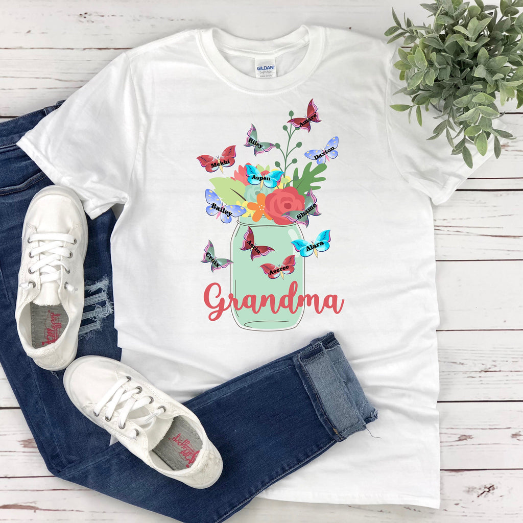 Floral Butterfly Shirt for Grandmothers  Mothers Day  Plus Size Gift  Nana Mimi Grandma