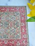Modern Dollhouse Rug in Red and Green - Miniature 1:6 Scale Decor - 9 x 6 Printed Fabric Rug