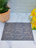 Modern Dollhouse Rug - 1:6 Scale Navy Brown Miniature Decor - 9x6 Printed Fabric